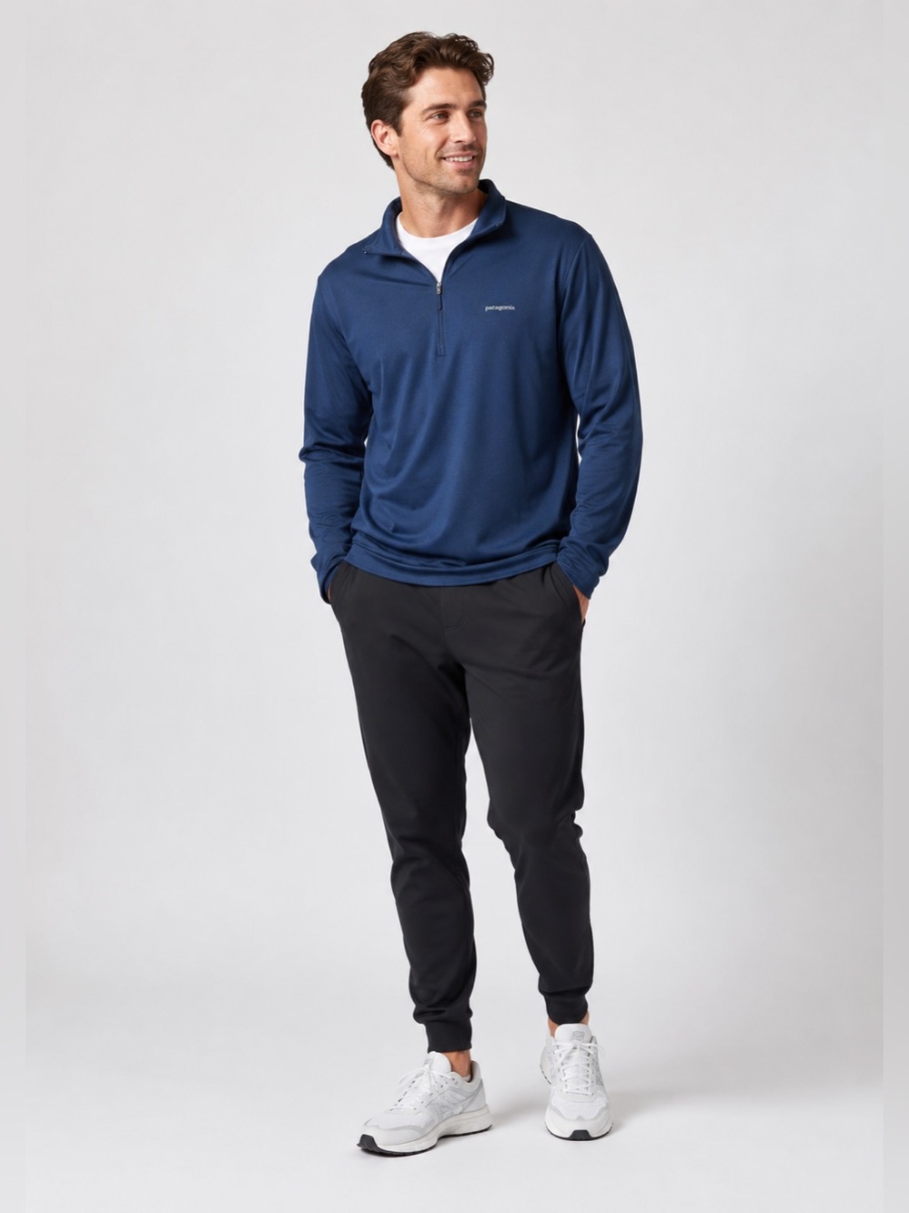 Patagonia Capilene Men's Size XL 1/4 Zip Blue Long Sleeve Blue Pullover